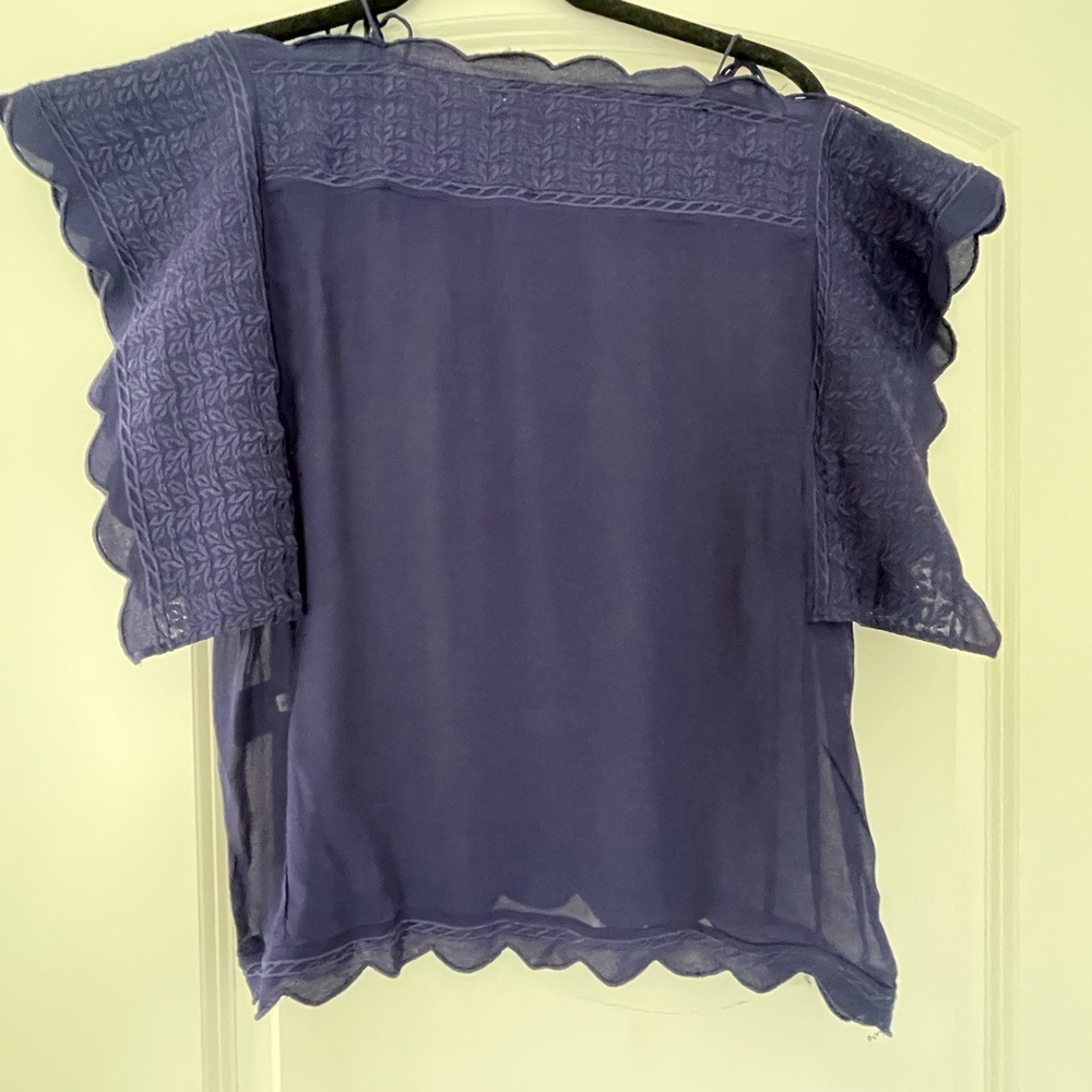 Isabel Marant Blue Ruffle sleeve blouse size 38